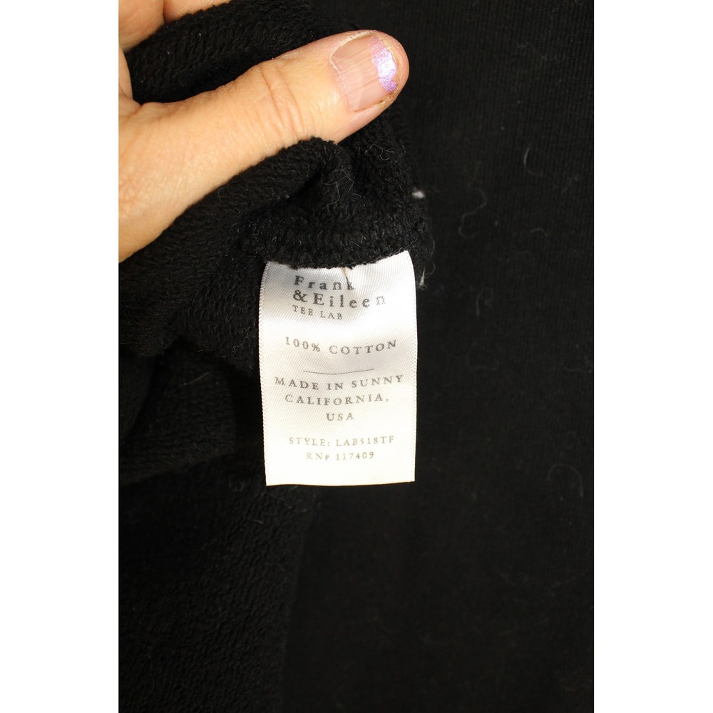 Frank & Eileen Effie Long Sleeve Funnel Neck Sweatshirt in Black Size Large - Picture 8 of 8